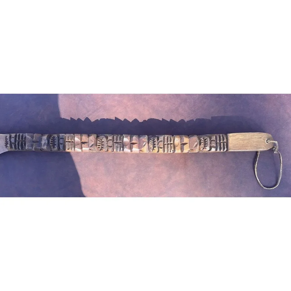Vintage DeVille XL Hand Carved Wood Tiki Fork Spoon Knife Wall‎ Decor